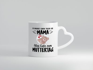 Alles gute zum Muttertag | Muttertag | Mama ist die Beste - Herz Tasse Weiß