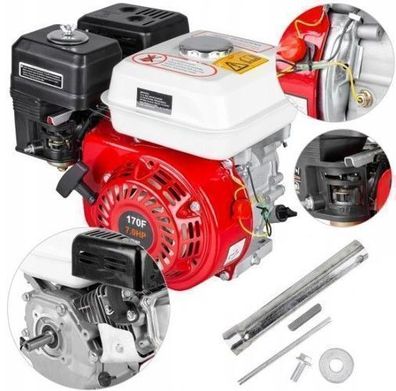 Benzinmotor 7PS 196 ccm OHV Kartmotor Standmotor 4-Takt Industriemotor 20 mm Welle