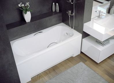 Badewanne Rechteck ARIA PLUS 160x70 Acrylschürze Handgriffen | Ablauf & Füße GRATIS !