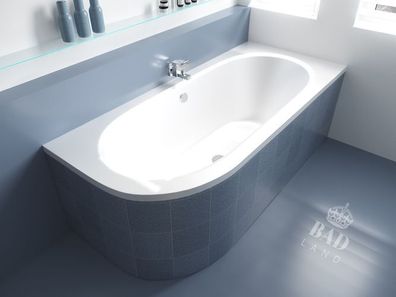 Badewanne Eckwanne AVITA 180x80 Rechts mit Styroporverkleidung | Ablauf & Füße GRATIS