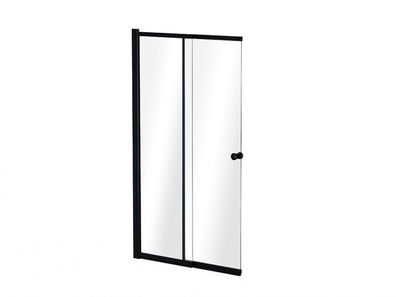Duschwand Duschabtrennung 2-teilig EASY SLIDE BLACK 100x150 cm Gehärtetes Glas 4 mm