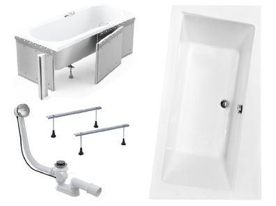 Badewanne Eckwanne Acryl Infinity 170x110 Rechts Styropor | Ablauf & Füße GRATIS !