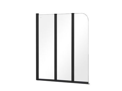 Duschwand Duschabtrennung 3-teilig PRIME BLACK 2 90x140 cm Gehärtetes Glas 5 mm