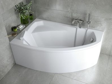 Badewanne Eckwanne Acryl RIMA 140x90 Links AcrylSchürze | Ablauf & Füße GRATIS !