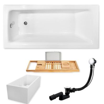 Badewanne Rechteck 140x70 TALIA + Wannenträger + Ablage | Ablauf & Füße GRATIS