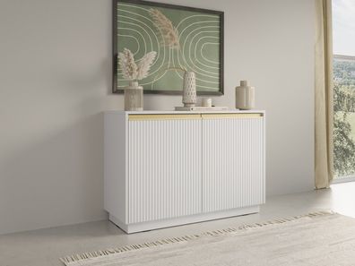 AX LIVING Kleine Kommode „Lirio K103“ - 103 cm Breite, Modern und Stilvoll, Weiß