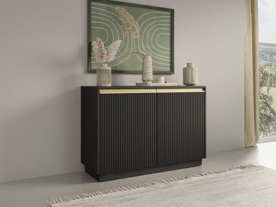 AX LIVING Kleine Kommode „Lirio K103“ 103cm Breite, Modern und Stilvoll, Schwarz
