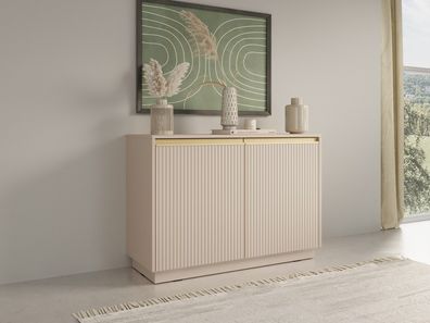 AX LIVING Kleine Kommode „Lirio K103“ 103cm Breite, Modern und Stilvoll, Beige