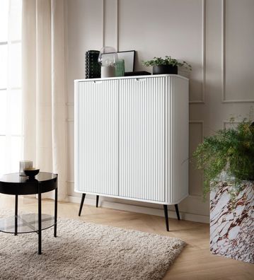 AX LIVING Highboard Schrank „Salvia K103“ - 103 cm Breite, Modern in Weiß