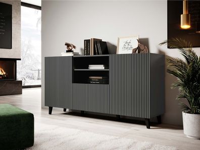 Kommode Vamos Grey 150 Stilvoll Wohnzimmer Highboard Sideboard Modern Kollektion M24
