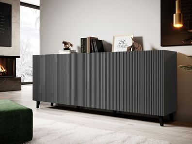 Kommode Vamos Grey 200 Highboard Sideboard Modern Kollektion Stilvoll Wohnzimmer M24