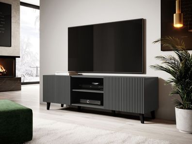 TV-Lowboard Vamos Grey150 Stilvoll RTV TV-Schrank Modern Wohnzimmer TV-Kommode M24