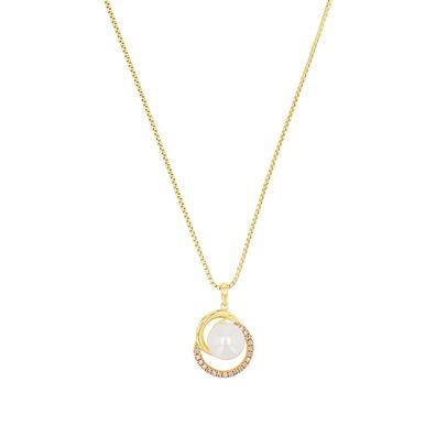 JOOP! Halskette 2038031 Silber Gold plattiert mit Zirkonia und Perle