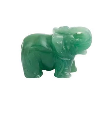 Handgeschnitzte Elefantenstatue aus natürlicher grüner Jade