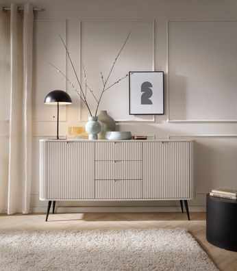 AX LIVING Schubladenschrank Kommode „Salvia KSZ168“ - 168 cm Breite, Kaschmir