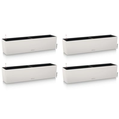 4er - Set LECHUZA® Blumenkasten Balconera Color 80 Lichtgrau AllinOne Artikel EAN