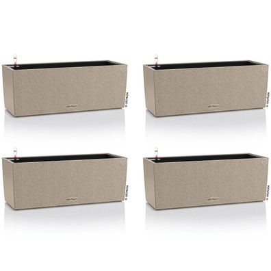 4er - Set LECHUZA® Blumenkasten Balconera Stone 50 Sandbeige AllinOne Artikel EAN