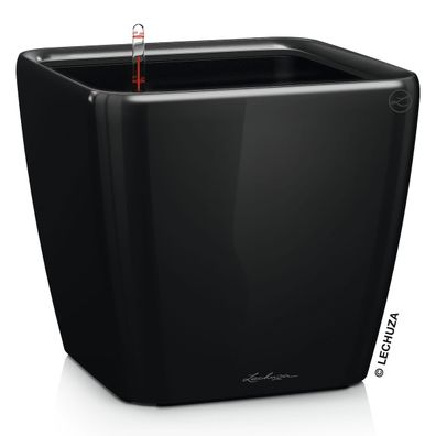 LECHUZA® Pflanzgefäße QUADRO LS 43 Schwarz hochglänzend All-in-One