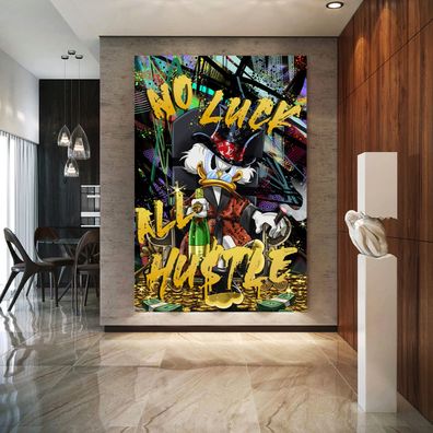 Der reiche Dagobert Duck Kunst, Motivation Wandbild Deko Leinwand, Acrylglas, Poster