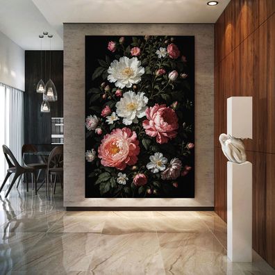 Schöne Blumen Kunst Bild, Moderne Wandbild Deko Leinwand, Acrylglas oder Poster