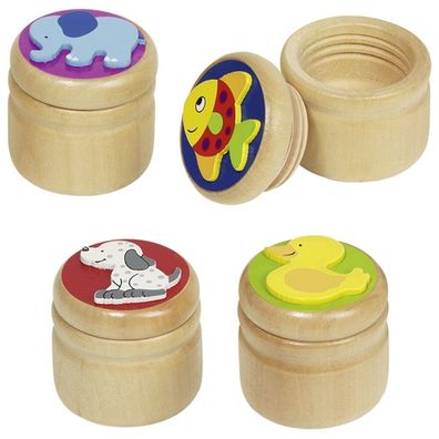goki Holz- Milchzahndose verschiedene Motive Holzdose Zahndose 60915