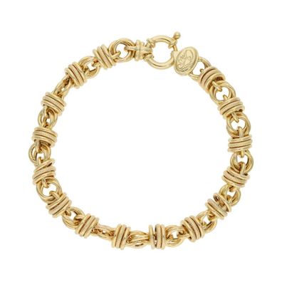 Second Hand Italienisches 585 Gold Armband 25325030 Halbmassiv getragen 21cm