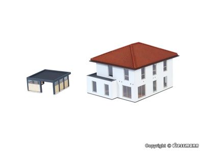 Kibri H0 38336 Gebäude-Bausatz Kubushaus Mia mit Carport - Polyplate 1:87