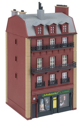 Faller H0 130713 Gebäude-Bausatz Stadthaus, 4-stöckiges Reihenmittelhaus 1:87