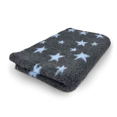 Vet Bed Hundedecke Hundebett Schlafplatz 150 x 100 cm anthrazit hellblaue Sterne