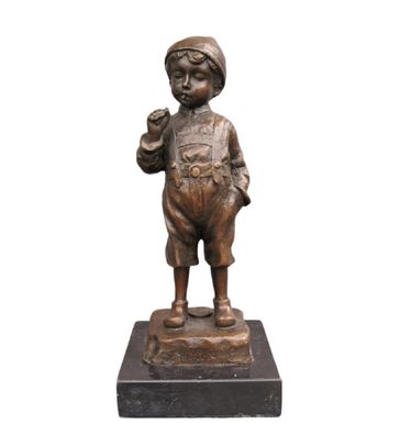 Bronzefigur, Bronze Skulptur, "Der kleine Raucher" signiert Schmidt Felling