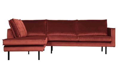 BePureHome - Ecksofa Rodeo Samt, links Rot