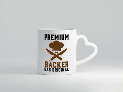 Premium Bäcker das Orginal - Herz Tasse Weiß