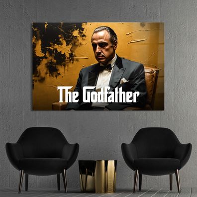 The Godfather, Mafia Kunst Bild, Wandbild Leinwand, Acrylglas oder Poster h222