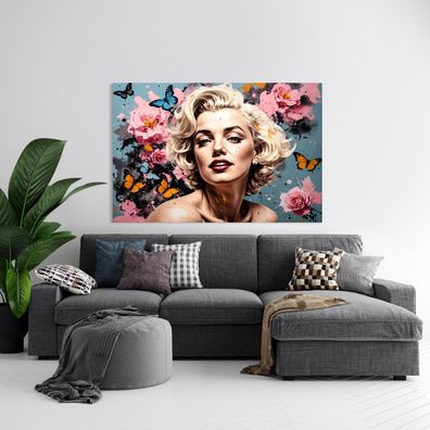 Marilyn Monroe, Popsängerin Kunst Bild, Wandbild Leinwand, Acrylglas oder Poster g44