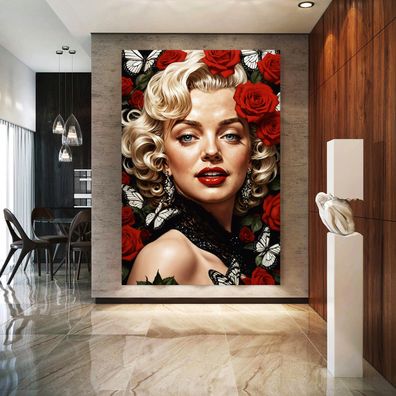 Marilyn Monroe, Popsängerin Kunst Bild, Wandbild Leinwand, Acrylglas oder Poster f31