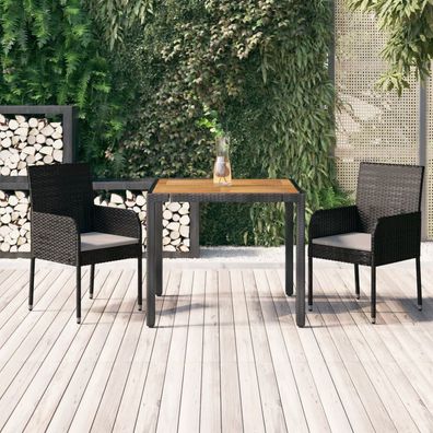 Garten-Essgruppe mit Kissen Poly Rattan Polyrattan Garnitur Sitzgruppe