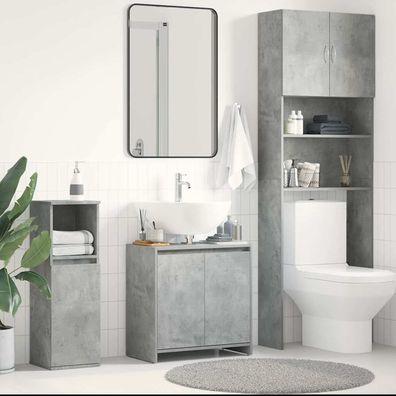 vidaXL Badezimmerschrank Betongrau 60x33x61 cm Holzwerkstoff