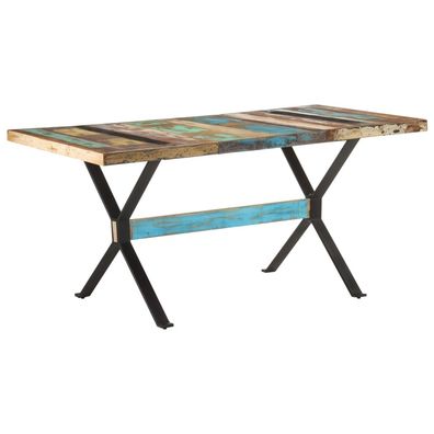 vidaXL Esstisch 160x80x76 cm Altholz Massiv
