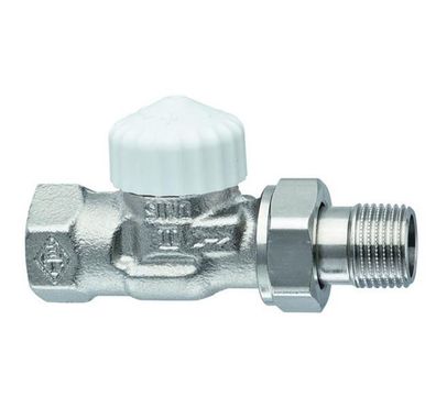 Heimeier Thermostat-Ventilunterteil V-exact II, Durchgang, DN 10, vernickelt