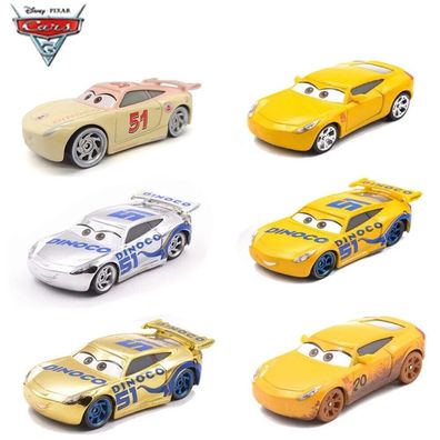 Disney Cars Rare NO.51 Golden Silver DINOCO Cruz Ramirez Diecast Toy Car Gift DE