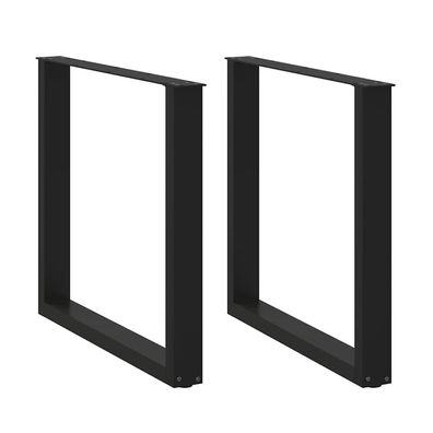 vidaXL Esstischbeine U-Form 2 Stk. Schwarz 90x(72-73) cm Stahl