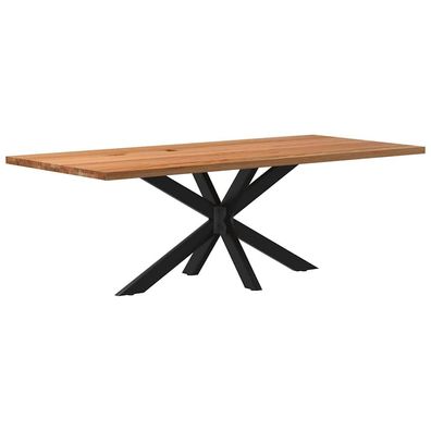 vidaXL Esstisch Hellbraun 220x100x74 cm Massivholz Eiche Rechteckig