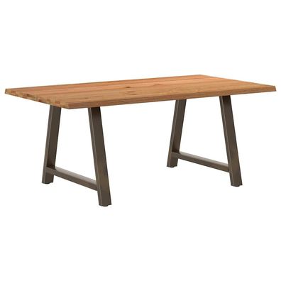 vidaXL Esstisch mit Baumkanten 180x100x74 cm Massivholz Eiche Rechteck