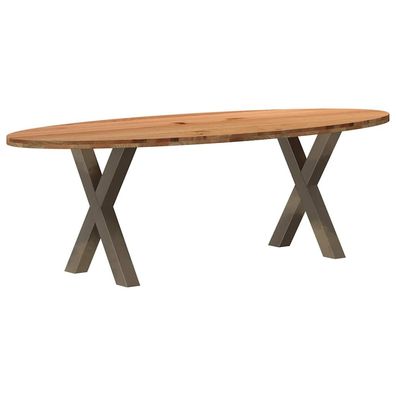 vidaXL Esstisch Hellbraun 240x100x74 cm Massivholz Eiche Oval
