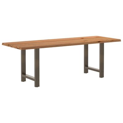 vidaXL Esstisch mit Baumkanten 220x80x74 cm Massivholz Eiche