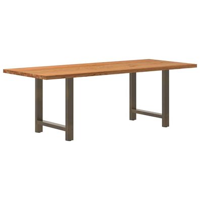 vidaXL Esstisch Hellbraun 220x90x74 cm Massivholz Eiche Rechteckig