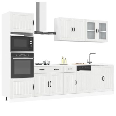 vidaXL 7-tlg. Küchenschrank-Set Kalmar Hochglanz-Weiß Holzwerkstoff