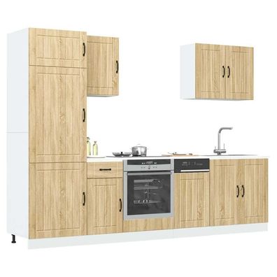 vidaXL 7-tlg. Küchenschrank-Set Kalmar Sonoma-Eiche Holzwerkstoff