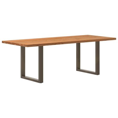 vidaXL Esstisch Hellbraun 220x90x74 cm Massivholz Eiche Rechteckig