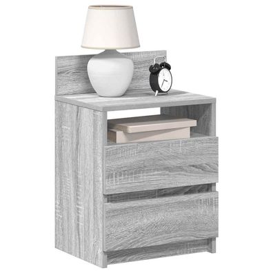 vidaXL Nachttische 2 Stk. mit 2 Schubladen Grau Sonoma 40x33x60 cm